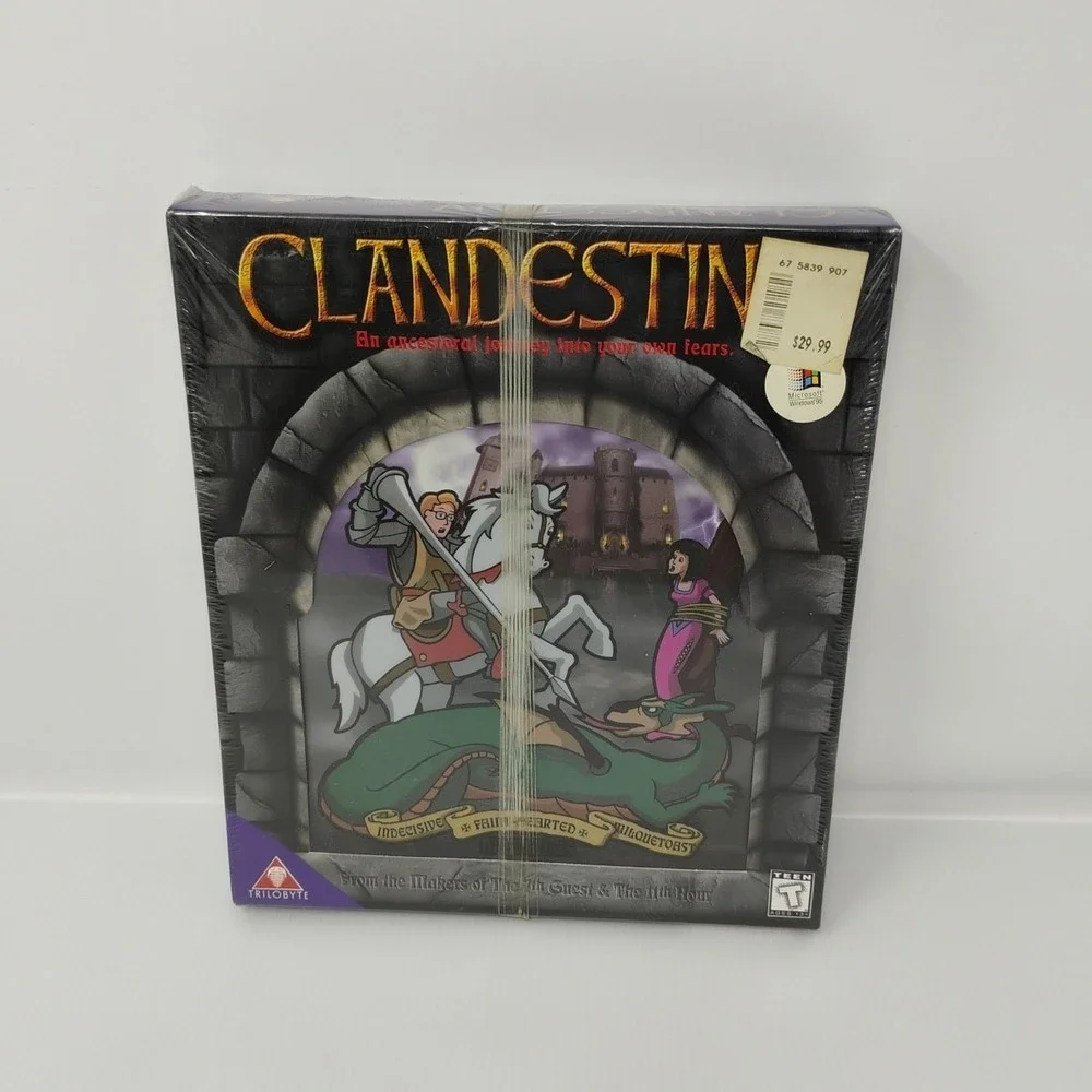 Clandestiny PC Computer Video Game Big Box Trilobyte CD-ROM 1996 Factory Sealed